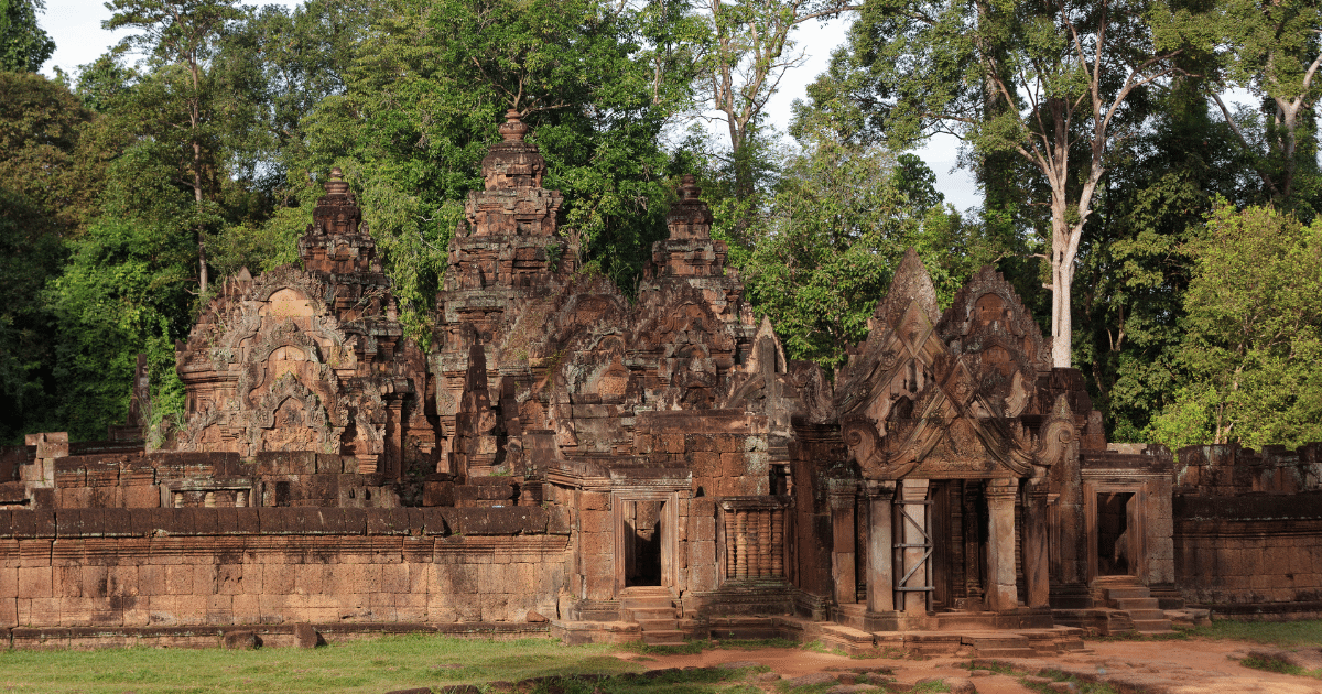 Banteay Srei, which means 'Citadel of the Women' in Khmer, was built in the 10th century and is dedicated to the Hindu god Shiva. What makes this temple unique is its pink sandstone construction, which gives it a distinct appearance compared to the other temples in the area.